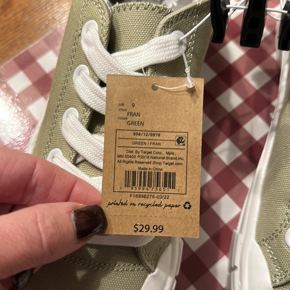 Mad Love Women's Fran Sneakers - Green canvas sneakers - chunky sole & cushion - Picture 7 of 10